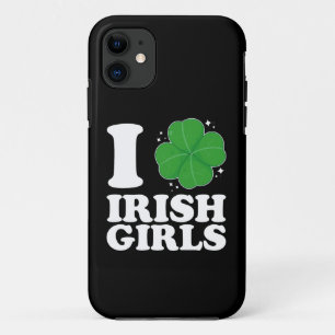 I Love Irish Girls Shamrock Heart St Patrick's Day iPhone 11 Case