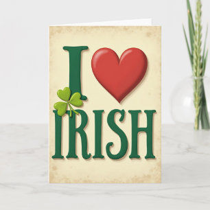 I Love Irish Retro Style Card