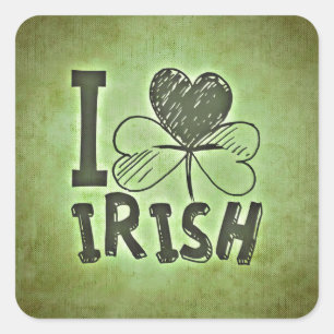I Love Irish Square Sticker