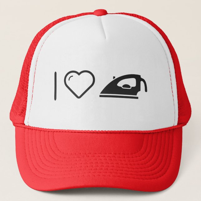 I Love Ironing Clothes Trucker Hat (Front)