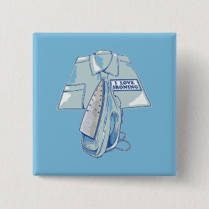 I love ironing funny iron 2 inch square button