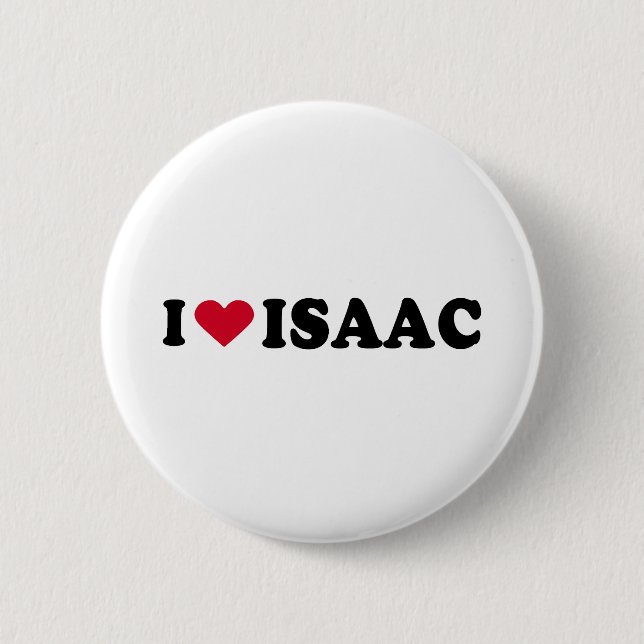 I LOVE ISAAC 2 INCH ROUND BUTTON (Front)