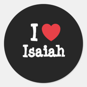 I love Isaiah heart custom personalized Classic Round Sticker