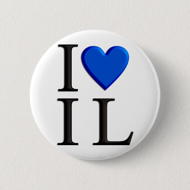 I Love Israel 2 Inch Round Button (Front)