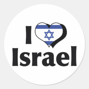 I Love Israel Flag Classic Round Sticker