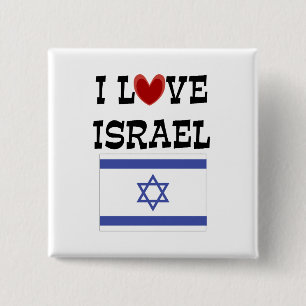 I Love Israel, popular design 2 Inch Square Button