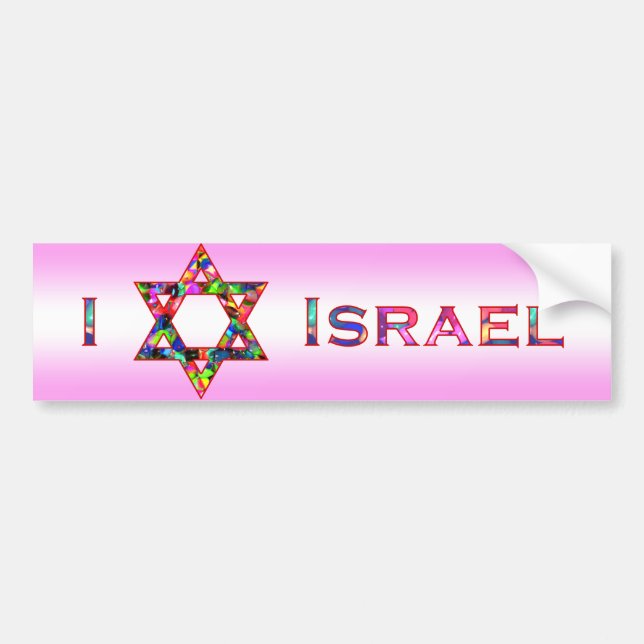 I (Love) Israel - Star of David Bumper Sticker (Front)