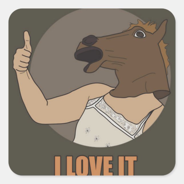 I Love It Horse *TomSka* Square Sticker (Front)