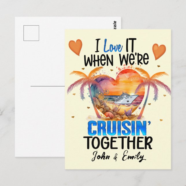 I love it when We're Cruisin' Together Cruise  Postcard (Front/Back)