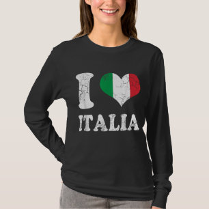 I Love Italia Flag Heart Italy Italian Italiano Me T-Shirt