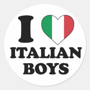 I love Italian boys Classic Round Sticker