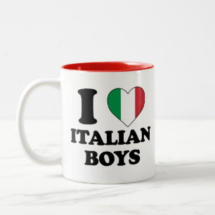 I love Italian boys  Two-Tone Coffee Mug