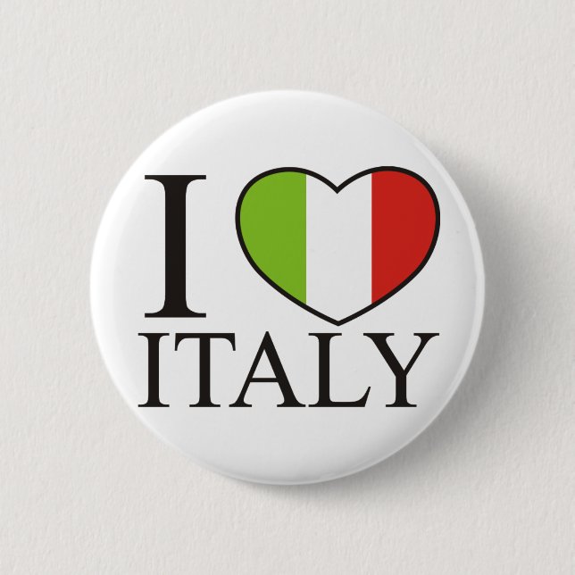 I Love Italy 2 Inch Round Button (Front)