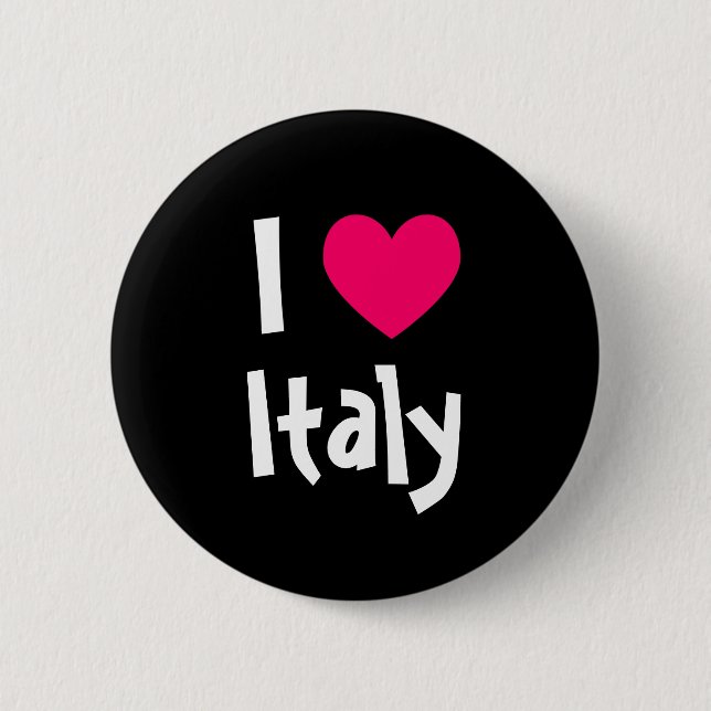 I Love Italy 2 Inch Round Button (Front)