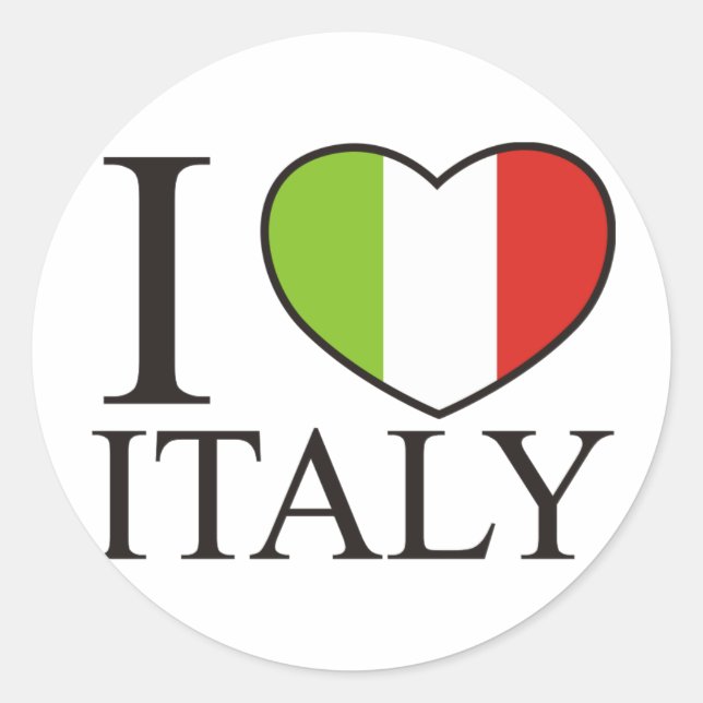 I Love Italy Classic Round Sticker (Front)