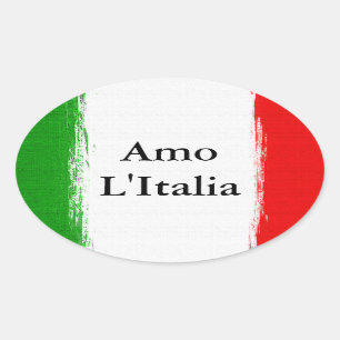 I love Italy.Flag of Italy. Oval Sticker