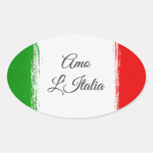 I love Italy.Flag of Italy. Oval Sticker