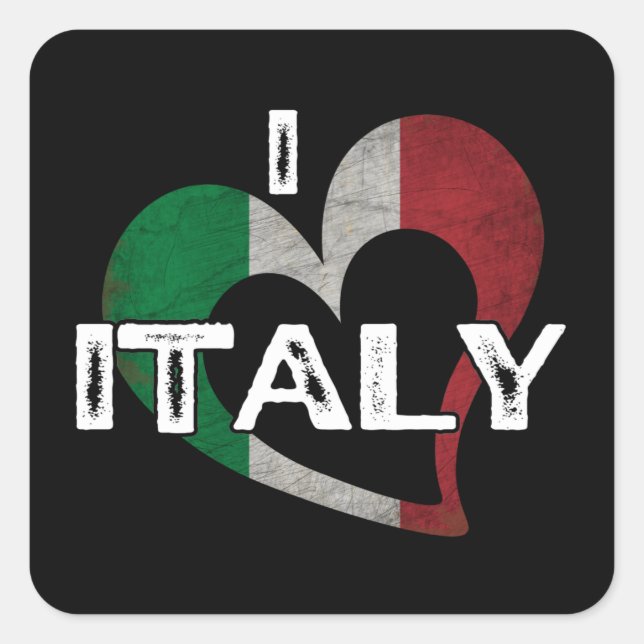 I LOVE ITALY SQUARE STICKER (Front)