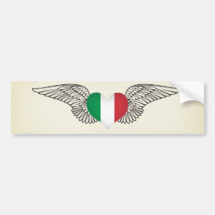 I Love Italy -wings Bumper Sticker