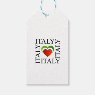 I love italy with italian flag colours gift tags