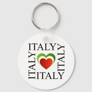 I love italy with italian flag colours keychain