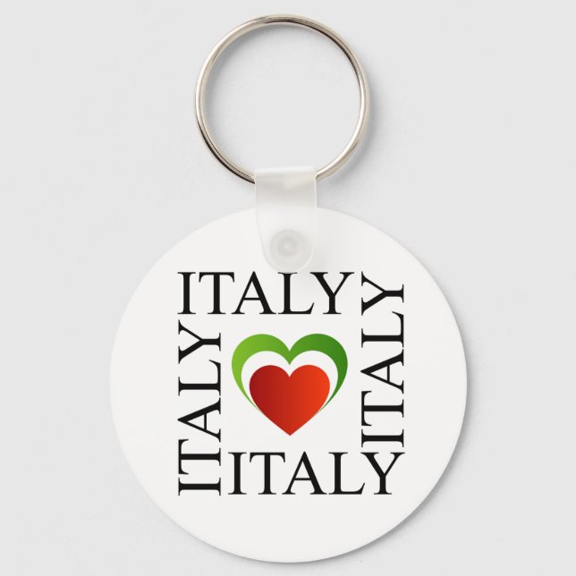 I love italy with italian flag colours keychain (Front)