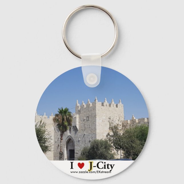 I LOVE J CITY - Damscus gate keychain (Front)