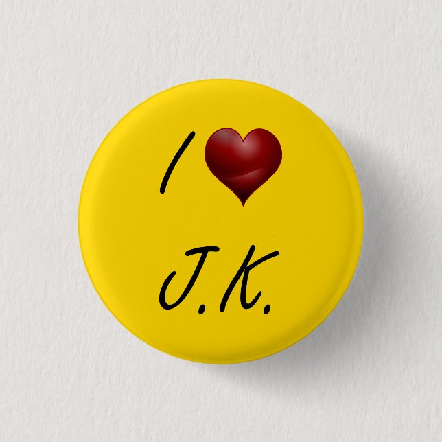 I Love J. K. Rowling 1 Inch Round Button (Front)