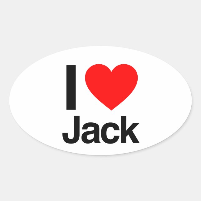 i love jack oval sticker (Front)