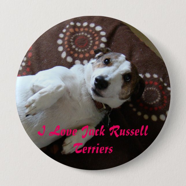 I Love Jack Russell Terriers Button (Front)