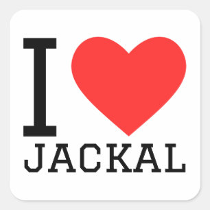 I love jackals  square sticker