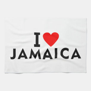 I love Jamaica country like heart travel tourism s Kitchen Towel