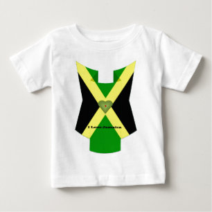 I Love Jamaica National Flag Colours Pattern Desig Baby T-Shirt