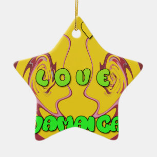 I love Jamaica.png Ceramic Ornament