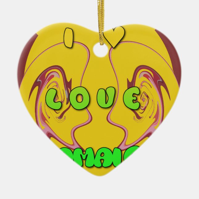 I love Jamaica.png Ceramic Ornament (Front)