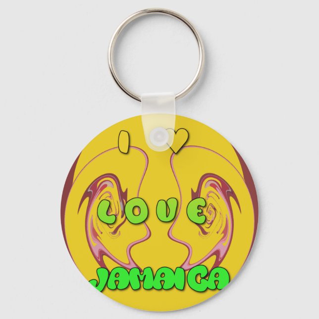 I love Jamaica.png Keychain (Front)