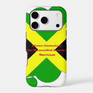 I Love Jamaica Text on Flag Art Print