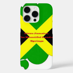I Love Jamaica Text on Flag Art Print iPhone 16 Pro Case