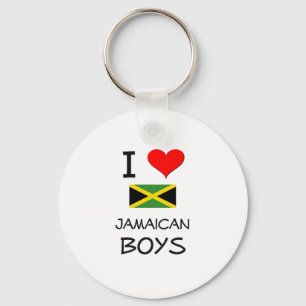 I Love Jamaican Boys Keychain