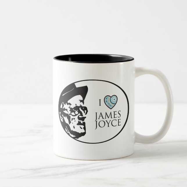 I Love James Joyce Two-Tone Coffee Mug (Right)