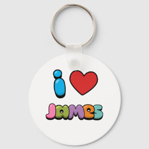 I Love James Keychain