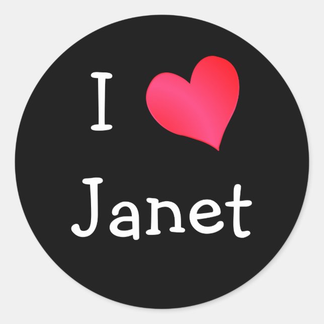 I Love Janet Classic Round Sticker (Front)