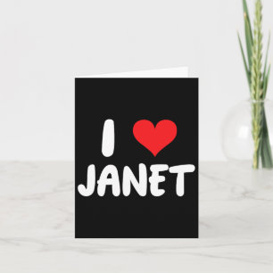 I Love Janet - Heart - Name Card