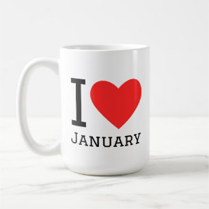 I love January Square Sticker Coffee Mug