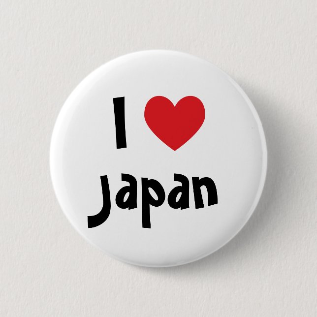 I Love Japan 2 Inch Round Button (Front)