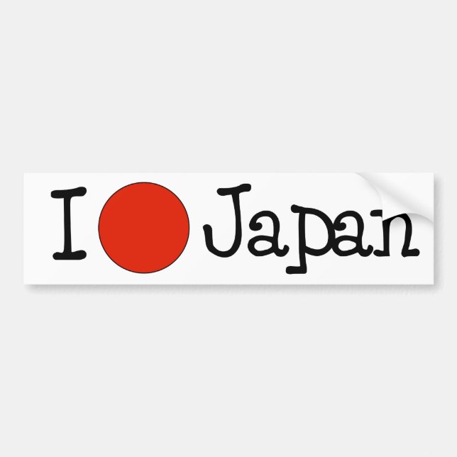 I LOVE JAPAN BUMPER STICKER (Front)