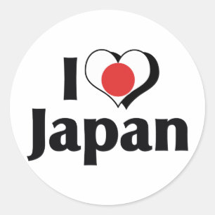 I Love Japan Flag Classic Round Sticker