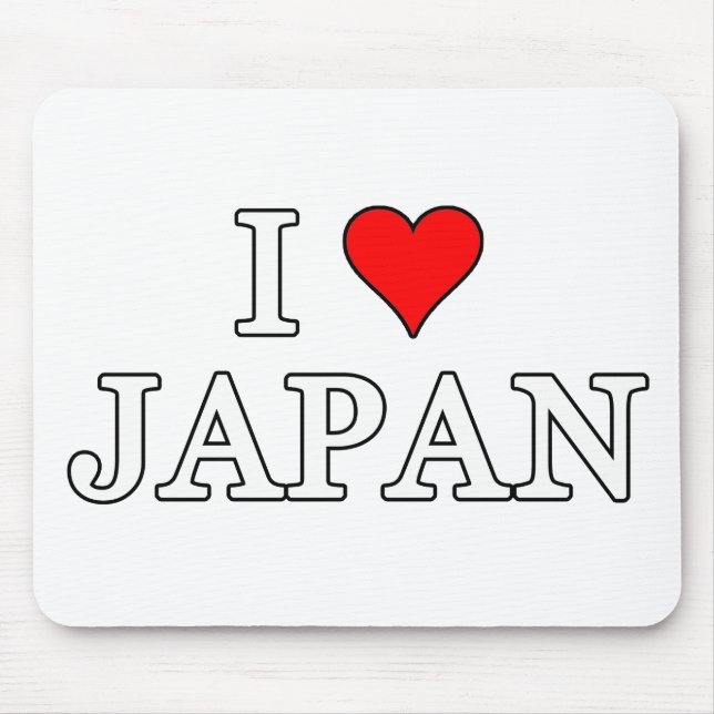 I Love Japan Mouse Pad (Front)