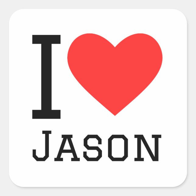 I love Jason  Square Sticker (Front)