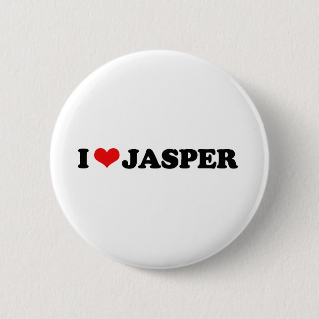 I LOVE JASPER 2 INCH ROUND BUTTON (Front)